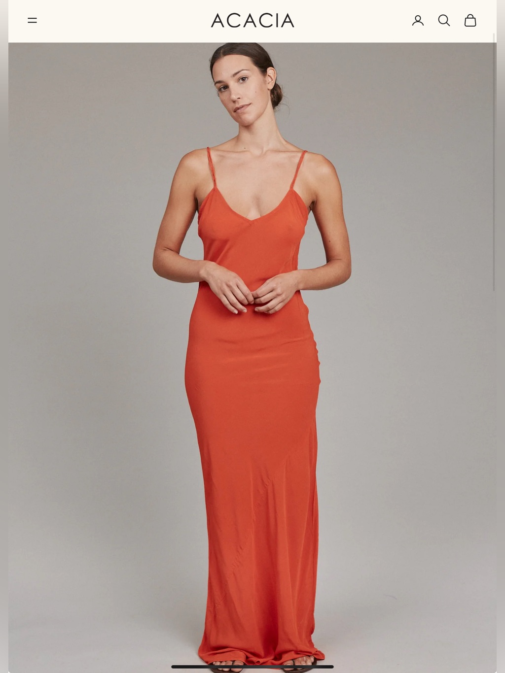 Nwot Acacia Swimwear Maeve Orange Maxi Dress, Size L. Color: Saffron